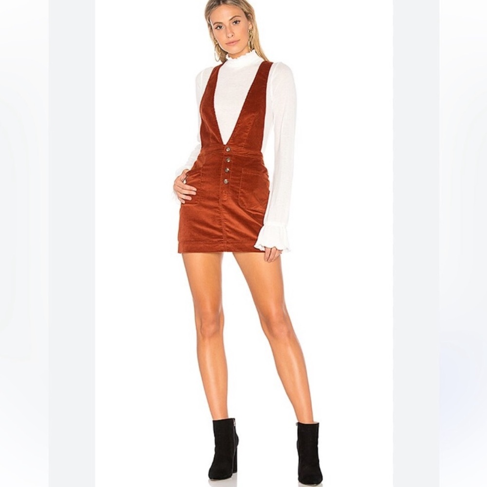 Free People | Corduroy Old School‎ Love Corduroy Jumper Skirt Dress Size 0